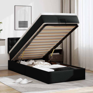 Ottoman Bett mit Matratze & LEDs 90x200 cm