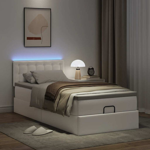 Ottoman Bett 90x200 cm mit Matratze & LED