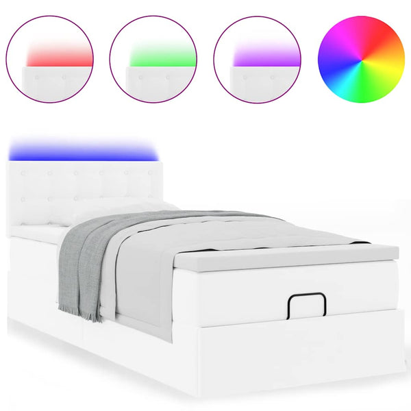 Ottoman Bett 90x200 cm mit Matratze & LED