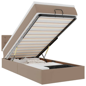 Ottoman Bett mit Matratze & LEDs 90x200 cm