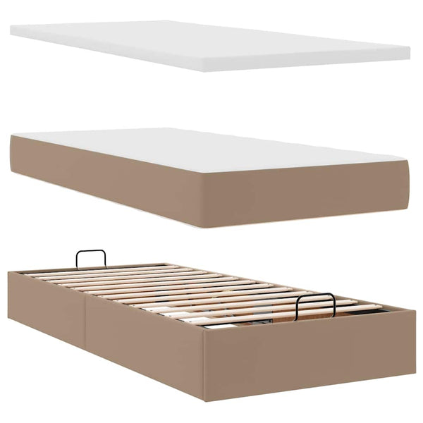 Ottoman Bett mit Matratze & LEDs 90x200 cm