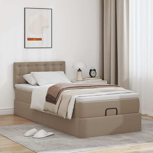 Ottoman Bett mit Matratze & LEDs 90x200 cm