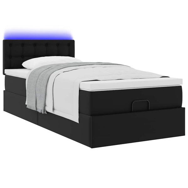 Ottoman Bett mit Matratze & LEDs 100x200 cm