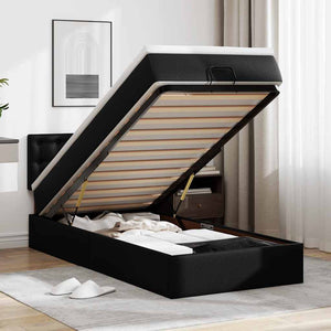 Ottoman Bett mit Matratze & LEDs 100x200 cm