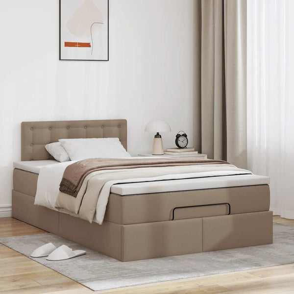 Ottoman Bett mit Matratze & LEDs Cappuccino 120x190cm