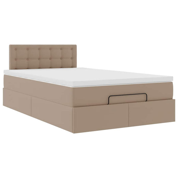 Ottoman Bett mit Matratze & LEDs Cappuccino 120x190cm