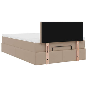 Ottoman Bett mit Matratze & LEDs Cappuccino 120x190cm