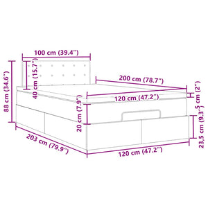 Ottoman Bett mit Matratze & LEDs 120x200 cm