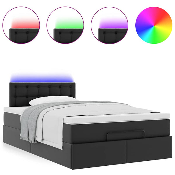 Ottoman Bett mit Matratze & LEDs 120x200 cm