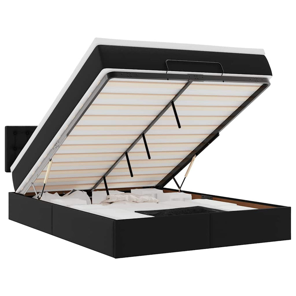 Ottoman Bett mit Matratze & LEDs 140x190 cm