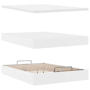 Ottoman Bett 140x190cm mit Matratze & LED, Weiß