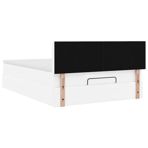 Ottoman Bett 140x190cm mit Matratze & LED, Weiß