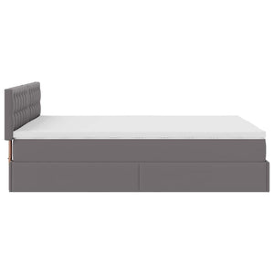 Ottoman Bett mit Matratze & LEDs Grau 140x190 cm