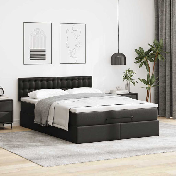 Ottoman Bett mit Matratze & LEDs 140x200 cm