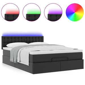 Ottoman Bett mit Matratze & LEDs 140x200 cm