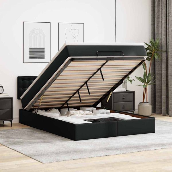 Ottoman Bett mit Matratze & LEDs 140x200 cm
