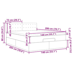 Ottoman Bett 200x200cm mit Matratze & LED