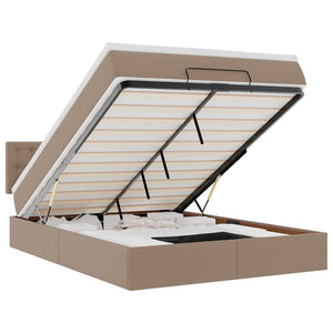 Ottoman Bett mit Matratze & LEDs Cappuccino 140x200