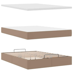 Ottoman Bett mit Matratze & LEDs Cappuccino 140x200