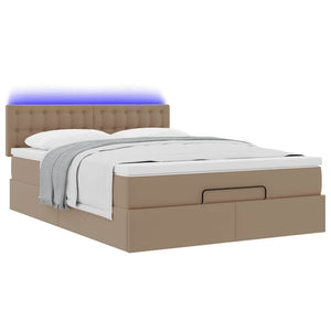 Ottoman Bett mit Matratze & LEDs Cappuccino 140x200