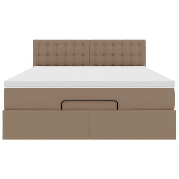 Ottoman Bett mit Matratze & LEDs Cappuccino 140x200