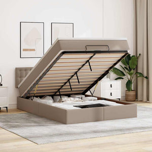 Ottoman Bett mit Matratze & LEDs Cappuccino 140x200