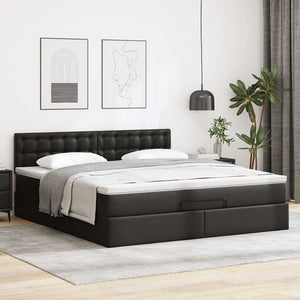 Ottoman Bett mit Matratzen & LEDs 160x200 cm