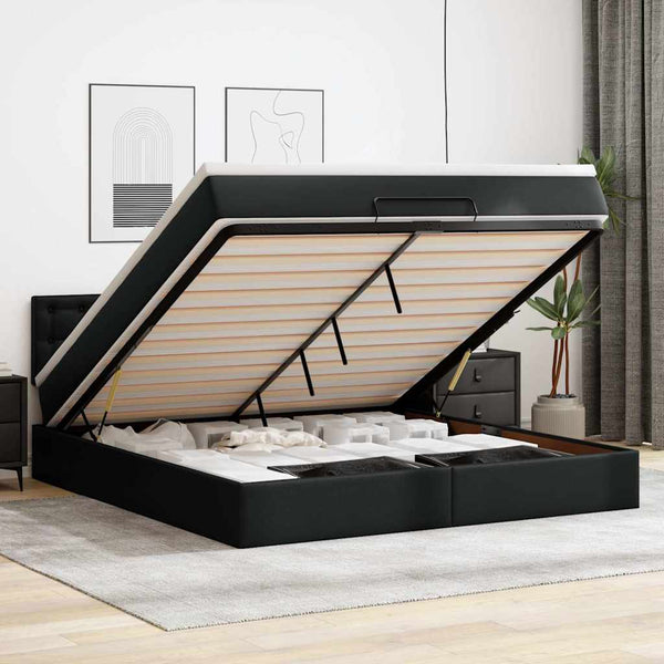 Ottoman Bett mit Matratzen & LEDs 160x200 cm