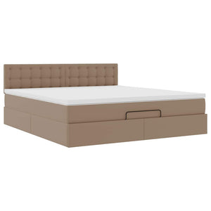 Ottoman Bett mit Matratzen & LEDs 160x200 Cappuccino-Braun