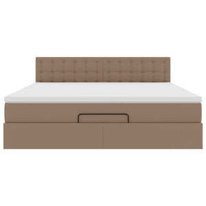 Ottoman Bett mit Matratzen & LEDs 160x200 Cappuccino-Braun