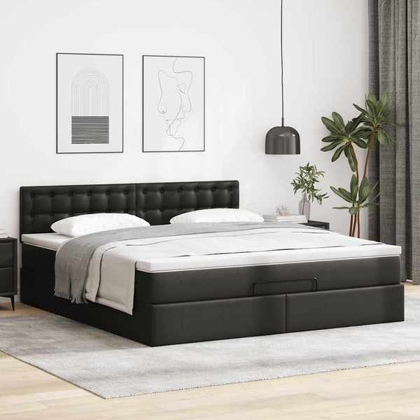 Ottoman Bett mit Matratze & LEDs 180x200 cm