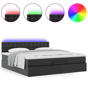 Ottoman Bett mit Matratze & LEDs 180x200 cm