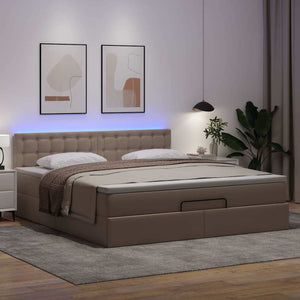 Ottoman Bett mit Matratzen & LEDs 180x200 cm