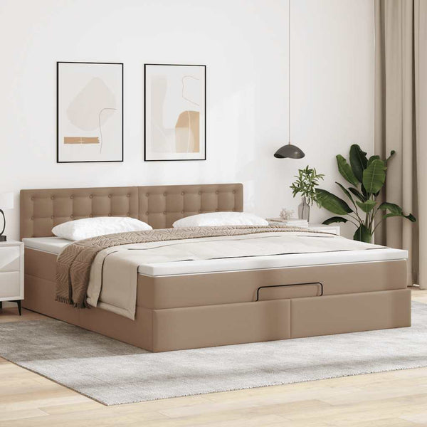 Ottoman Bett mit Matratzen & LEDs 180x200 cm