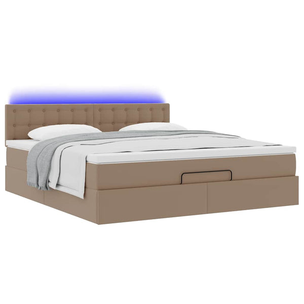 Ottoman Bett mit Matratzen & LEDs 180x200 cm