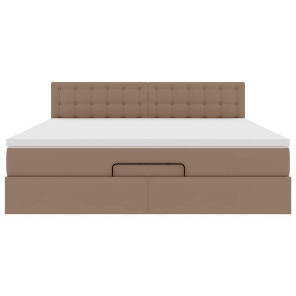 Ottoman Bett mit Matratzen & LEDs 180x200 cm