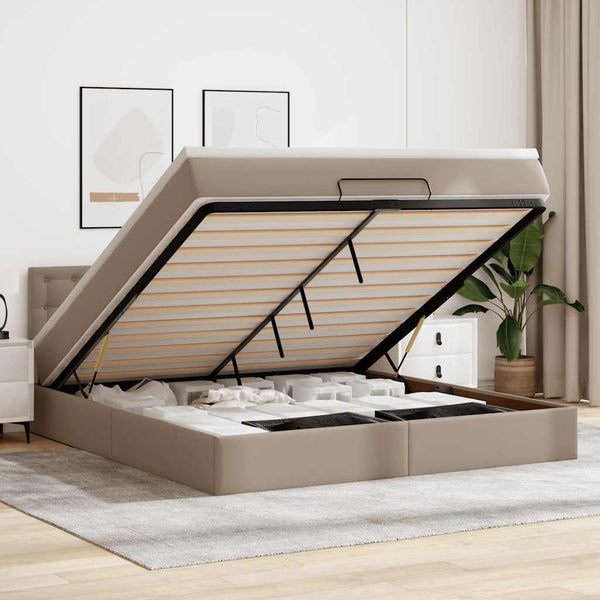 Ottoman Bett mit Matratzen & LEDs 180x200 cm