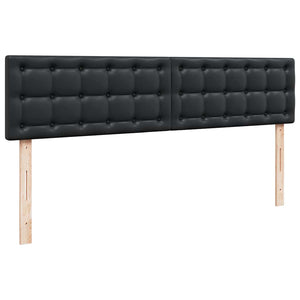 Ottoman Bett mit Matratze & LEDs 200x200 cm Kunstleder Schwarz