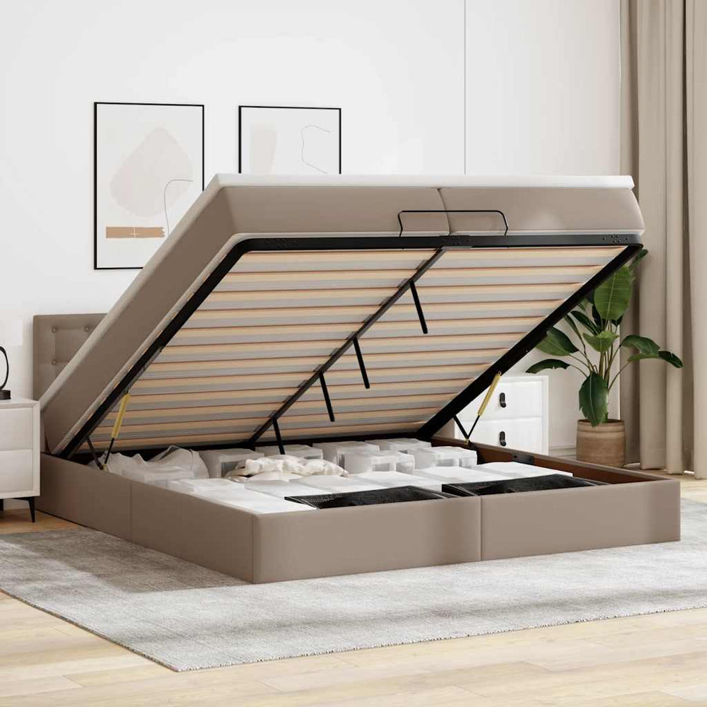 Ottoman Bett mit Matratzen & LEDs 200x200cm