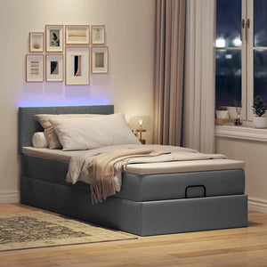 Ottomane Bett mit Matratze & LEDs 80x200 cm