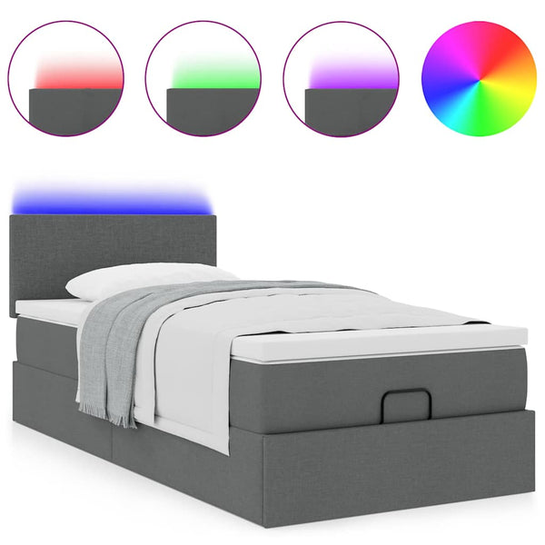 Ottomane Bett mit Matratze & LEDs 80x200 cm