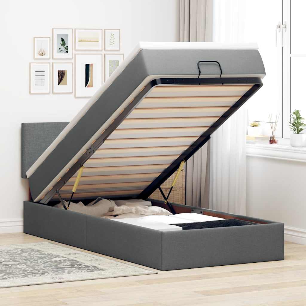 Ottomane Bett mit Matratze & LEDs 80x200 cm