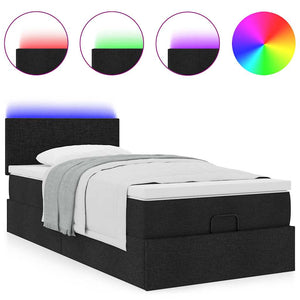 Ottomane Bett mit Matratze & LEDs 80x200 cm