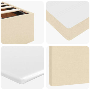 vidaXL Ottoman Bed with Mattress & LEDs Cream 80x200 cm Fabric