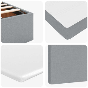 vidaXL Ottoman Bed with Mattress & LEDs Light Grey 90x190 cm Fabric
