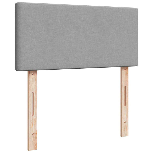 vidaXL Ottoman Bed with Mattress & LEDs Light Grey 90x190 cm Fabric