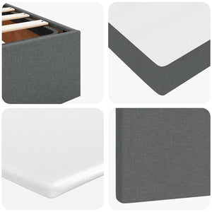 vidaXL Ottoman Bed with Mattress & LEDs Dark Grey 90x200 cm Fabric