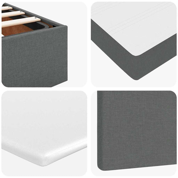 vidaXL Ottoman Bed with Mattress & LEDs Dark Grey 90x200 cm Fabric