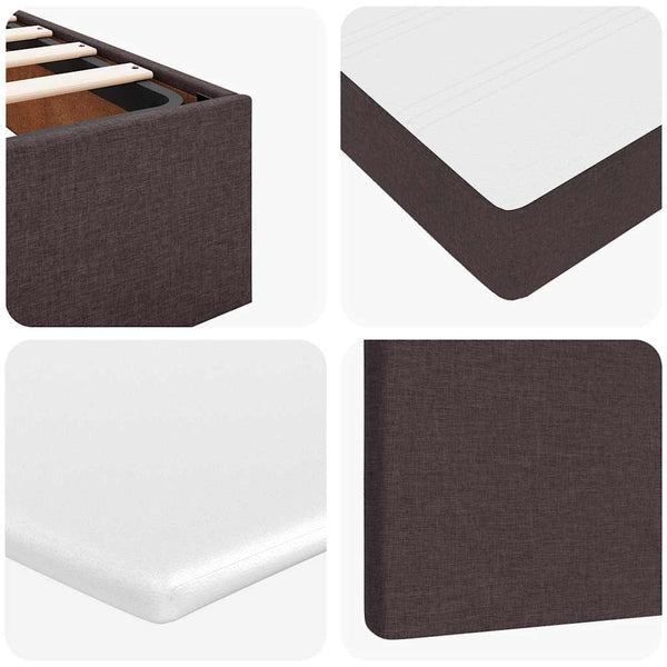 vidaXL Ottoman Bed with Mattress & LED Dark Brown 90x200 cm Fabric