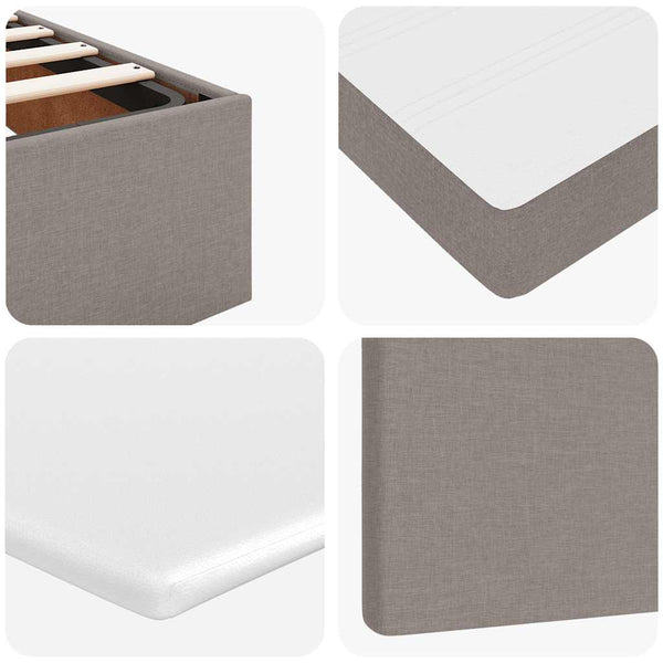 vidaXL Ottoman Bed with Mattress & LEDs Taupe 90x200 cm Fabric